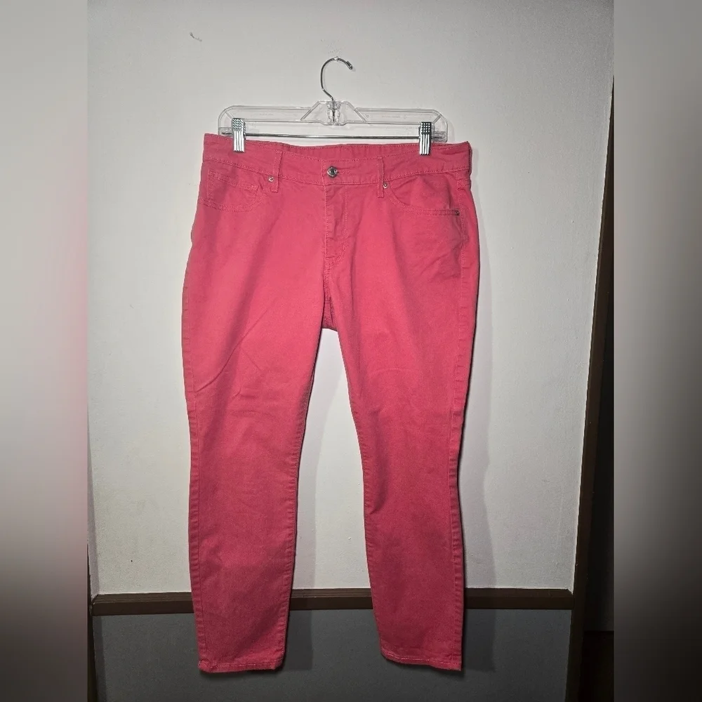 Levi's Jeans Womens 31 Pink Cotton Stretch Mid Rise Skinny 5 Pocket Casual - Picture 1 of 8